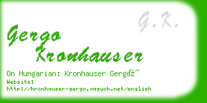 gergo kronhauser business card